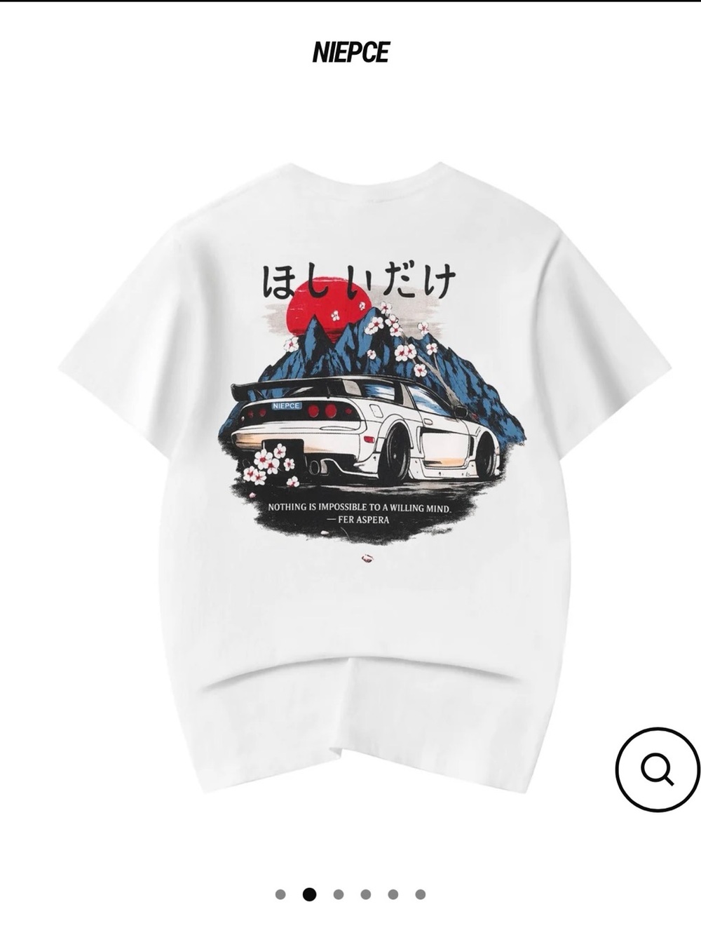Niepce White Graphic Short-Sleeve Tee - Tokyo Drift Print (PTT105)